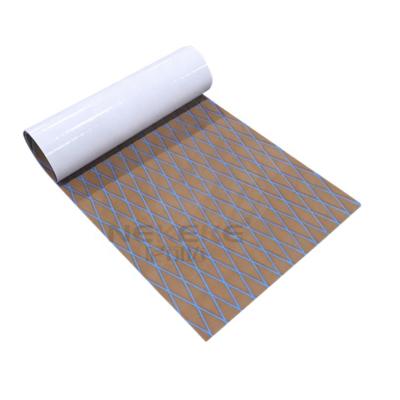 China NEKEKE Modern 6mm Light Brown+Blues+Diamond on Boat Exterior Yacht Marine EVA Deck Foam Sheet Composite Decking for sale