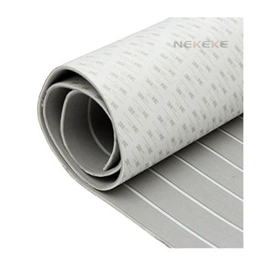 China Modern Yacht Marine EVA Boat Deck Foam Sheet from NEKEKE Light Gray + White Lines exterior decking compound 6mm for sale