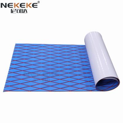 China Modern NEKEKE 70*190*0.6cm Blue+Red+Diamond on Boat Exterior Yacht Marine EVA Deck Foam Sheet Composite Decking for sale