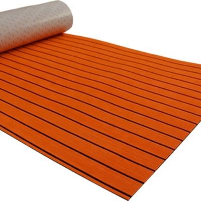 China Modern NEKEKE EVA Foam Sheet Boat Yacht Eva Cheap Exterior Decking Orange + Black Stripe for sale