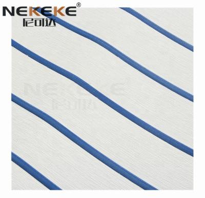 China NEKEKE EVA Foam Sheet Modern Boat Eva Cheap Exterior Decking White + Blue Stripe for sale