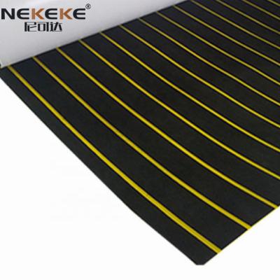 China NEKEKE Modern Black + Yellow Stripe Cheap Outdoor EVA Foam Sheet Deck Pad Decking for sale