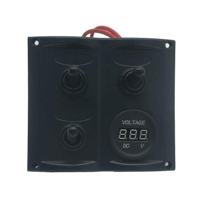 China NEKEKE 12V 24V Marine Boat Waterproof Voltmeter Switch Panel with 3 Gang SP0301A-V Inverter for sale