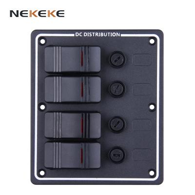 China Aluminum Switch Panel 12v /24v New Style Rocker Yacht Switch Panel 12v For Boat Marine for sale