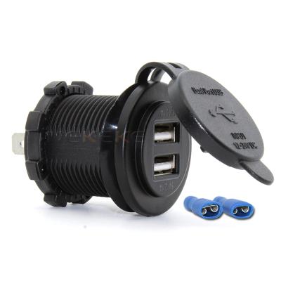 China Cars Dual Bus 2.1A and 2.1A USB Charger Socket Power Outlet for Car Boat Marine Mobile (4.2A-Blue) for sale