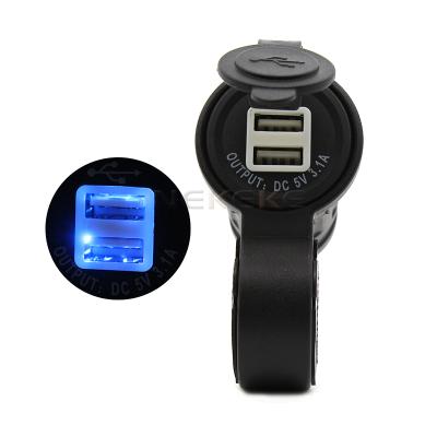 China NEKEKE Cars Motorcycle Car Boat USB Power Charger Dual Port Socket For Marine Car for sale