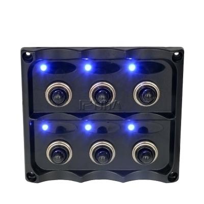 China 6 Gang Marine Waterproof Switch Panel Rocker Socket TF6J for sale