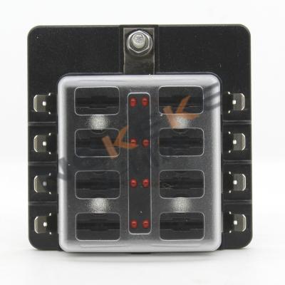 China 8 Way 12/24V Car Marine Auto Blade Fuse Holder Box Block With A.W.G. #4-6 LED light indicator for sale