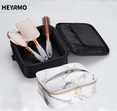 China HEYAMO Marmol Cepillos Cabello Hairbrush Bling Galvanoplastia Detangling Palette Tangle Brush Detangler Waterproof Hairbrush Packaging for sale