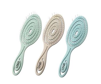 China HEYAMO Eco Wholesale Waterproof Curly Friend Straw Detangles Wet Or Dry Wheat Detangler Hair Brush Biodegradable Detangling Brush for sale