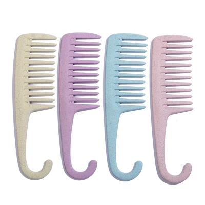 China HEYAMO Waterproof Custom Comb Natural Biodegradable Wide Tooth Hairbrush Wide Tooth Comb Logo Wheat Straw Fiber Hairbrush Low MOQ for sale