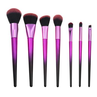 China Angular Blush New 7pcs Color Diamond Fuchsia Shadow Makeup Cosmetic Set Brush For Foundation Blending Blush Concealer Eyeshadow for sale