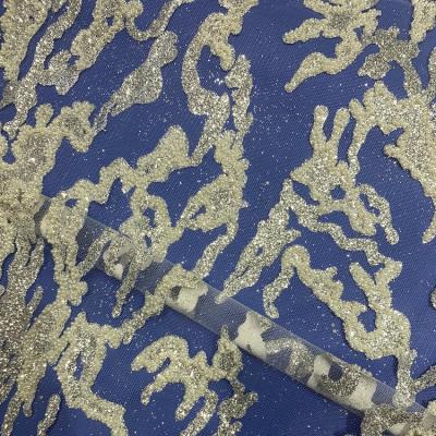 China Viable High Quality Snapshot XL004 Glitter Powder 2mm Fine Beads Tulle Lace Lace Wedding Dress Plastic Viable Pattern Fabric for sale