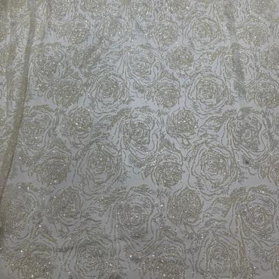 China P07 Instant Rose Sterling Silver White Craft Plastic Bride Flower Glitter Powder 2mm Beads Wedding Dress Fabric Evening Dress Lace for sale