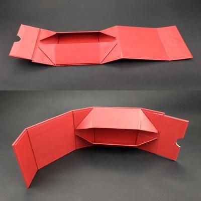 China Wholesale Hot Handmade Silver Red Luxury Makeup Box Magnetic Collapsible Paper Box Cosmetics Storage Box Magnetic Packaging Custom Packaging for sale