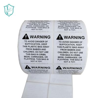 China Adhesive English anti-choking label words vinyl sticker barcode sticker warning wholesale can be customized for sale