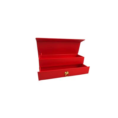 China Recycled Materials 2019 New Design Red Color Drawer Gift Box For Wedding for sale