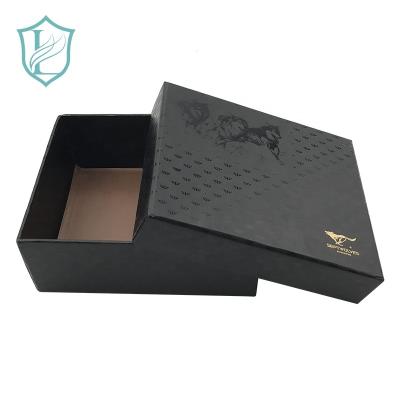 China Creative Custom Luxury Black Small Cardboard Paper Packaging Box UV Kraft Paper Box for sale