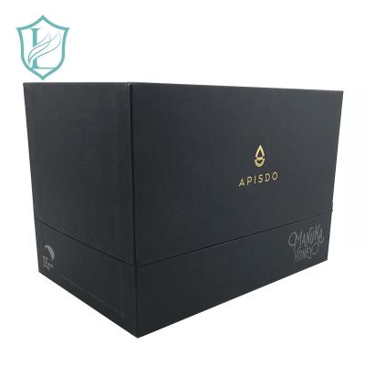 China Luxury Recycled Material Design Black Recycled Large Fancy Paper Watch Gift Box With Lid for sale