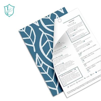 China paper & Cardboard CMYK offset printing restaurant menu printing recipe book PVC cookbook printing wholesale can be customized for sale