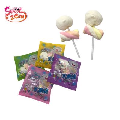 China Natural Full Size Double Strings Soft Cotton Marshmallow Lollipop Candy for sale