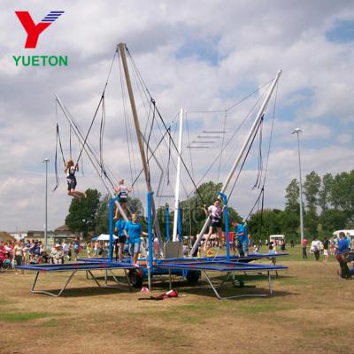 China Without Protective Net Adults Excited Outdoor Single Round Bungee Trampoline Jumping With Rope And Harness for sale