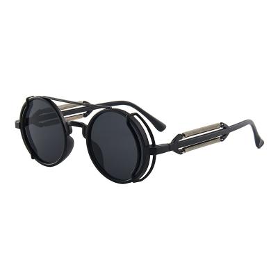 China Fashion Sunglasses Fashion Classic Steampunk Sunglasses Luxury Designer Glasses Brand High Quality Retro Round Sunshade Mirror For Men And Women for sale