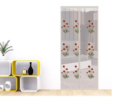 China Modern Embroidery Fly Screen Door Durable Magnetic Mosquito Net For Insect Screen Curtain for sale