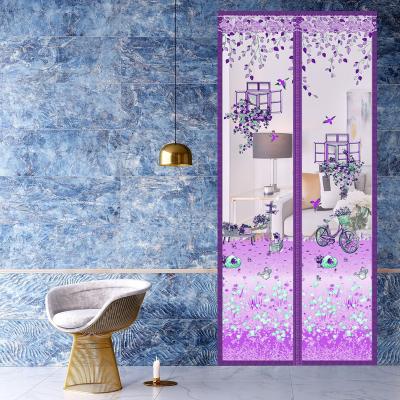 China 2021 Summer Automatic Closing Magnetic Mesh Screen Door With Full View Hook&loop And Top Lace Anti Mosquito Door Net for sale