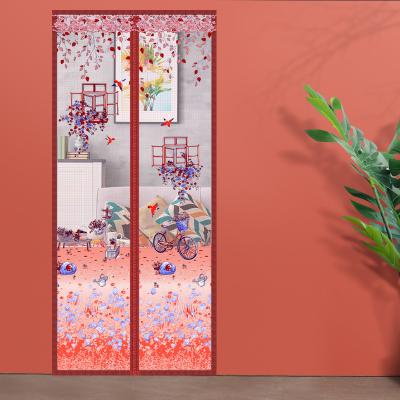 China Professional Mosquito Folded Portiere Mesh Wind Proof Screen Door Instant Closing Fly Curtain Door Good Quality for sale