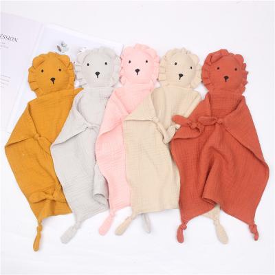 China Hot Selling Newborn Towel QUICK DRY Baby Bibs Doll Lion Baby Sleep Towels Muslin Baby Cotton Quilt Toy for sale