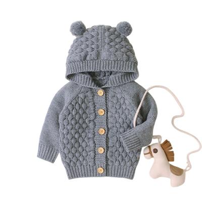 China Warm Sale Breathable Warm Knitted Baby Sweater Jacket Solid Color Baby Knit Warm Coat Long Sleeve Soft Baby Boy Clothes for sale