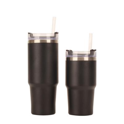 China Customized Viable Free Color LOGO 30Oz Tumbler Vacuum Insulated Travel Mug With Sliding Lids Stainless Steel Tumblers With Straw for sale