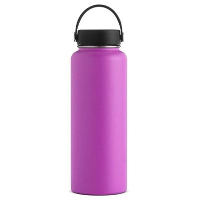 China Durable Handle Lid Insulated Vacuum Stainless Steel Flask Multiple Sizes And Color Water Bottle With Wide Mouth Straw Lid for sale