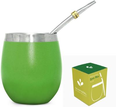 China Hot Selling Stainless Steel Yerba Mate Gourd Cup With Straw Double Wall Custom Wholesale Viable for sale