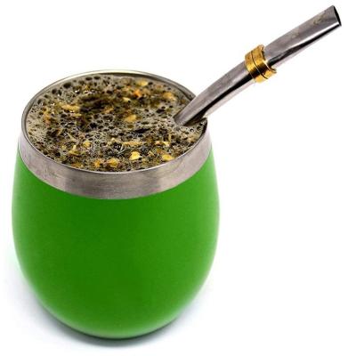 China Eco-Friendly Fast Delivery Sustainable Customized Insulated 304 Stainless Steel Yerba Mate Cup With Straw for sale