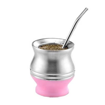 China Sustainable Yerba Mate Set Includes Two Cup Bombilla Mate Stainless Steel Double Wall Easy To Clean Yerba Mate Gourd for sale