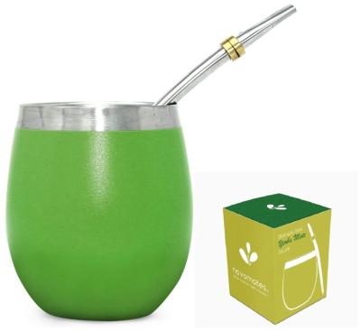 China 8oz Straw Yerba Mate Cup Custom Reusable Best Selling Viable Food Grade Double Wall Filter for sale