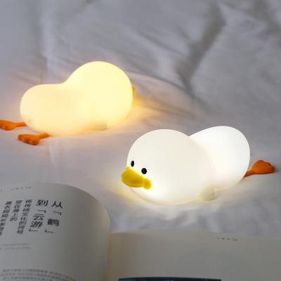 China Duck Light Phone Holder Home Decoration 1200mAh USB Cute Rubber Cute Silicone Night Light for sale