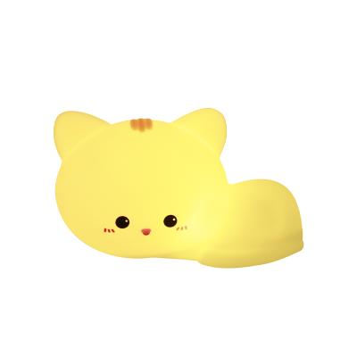 China Human Body Sensor LED Silicone Cat Cartoon Night Light Null Light For Nursery Baby Kids Birthday Gift for sale