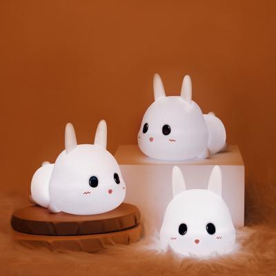 China Custom Kids Led Rabbit Silicone Animal Night Light Baby Nursery Lamp Usb Night Lamp Kids Led Animal Night Light for sale