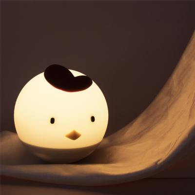 China Automotive Off Bedroom Atmosphere Lamp Silicone Chicken Sleep Mate Delay Off Children LED Night Nursing Light for sale