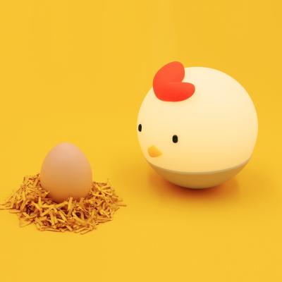 China New Eco-Friendly Gift Mood USB Silicone Rechargeable Mini Chicken Touch Sensor LED Night Light Colorful Light Lamp for sale