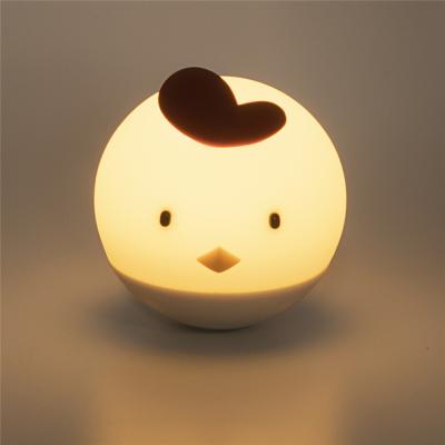 China New Decor Eco-friendly Indoor Touch Control Lamp Colorful Silicone Mini Chicken LED Kids Night Light For Birthday Gift for sale