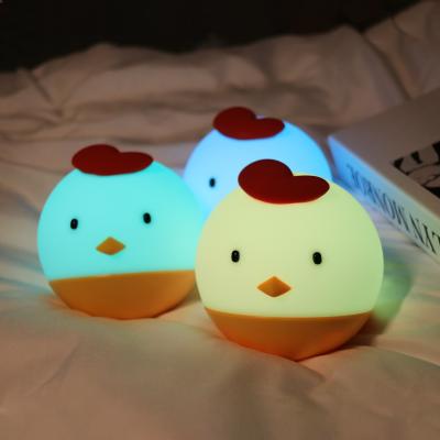 China Eco-friendly Kids Sleeping Chick Good Quality Silicone Lamp Colorful Led Night Light for sale