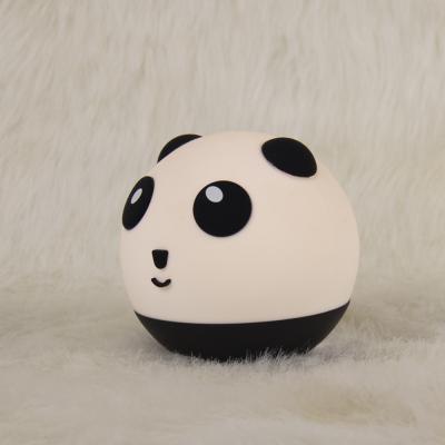 China Eco-Friendly Gift USB Pat Color Changing Kids Bedroom Rechargeable Panda Silicone Night Light Touch Control Christmas New Year for sale