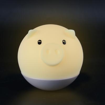 China Eco-friendly Wireless Linkable LED Pig Silicone Night Light Lamp Table Light for sale