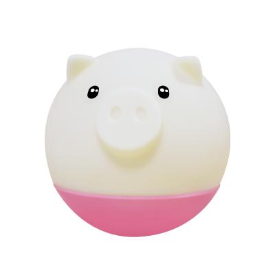 China Eco - Friendly Multiple Colors Rotating Animal Pig Silicone Baby LED Night Lights for sale