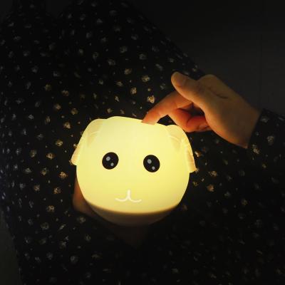 China 2021 Kids Birthday Gift Color Changing Lamp Cartoon Sheep Night Light Eco-friendly Silicone Rechargeable Color Lamp for Bedroom Decoration for sale