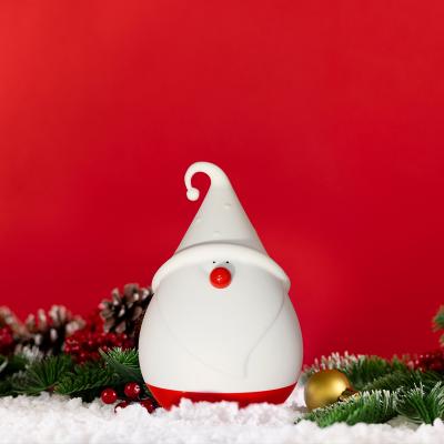 China New Year Christmas Eco-Friendly Gifts Warm White Snowman LED Night Light Touch Dimmable Kid Child Silicone Rechargeable Safe Night Light for sale